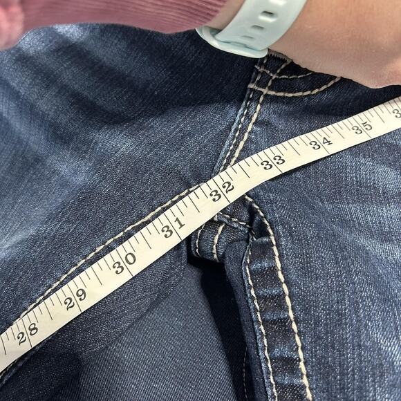 Miss Me Jeans Womens 29x32 Dark Wash Signature Boot Bootcut Embellished Pockets - Picture 5 of 7